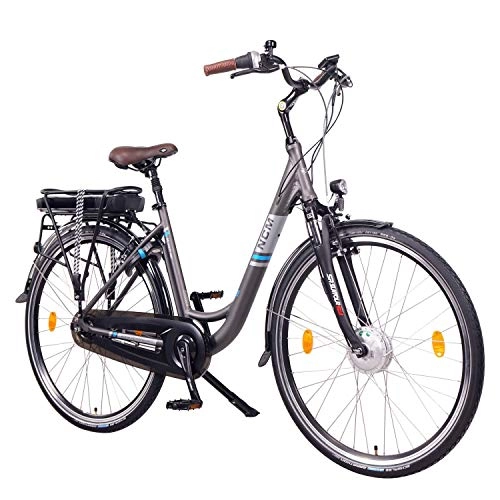 Vélos électriques : NCM Munich N8C 28" Vélo électrique City E-Bike, batterie 36 V 13 Ah 468 Wh, moteur avant et avec frein à rétropédalage.