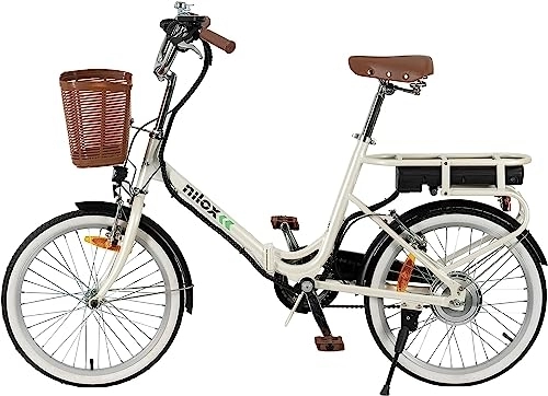 Vélos électriques : Nilox J1 Plus Vélo électrique Unisexe, Adulte, Créme, 20
