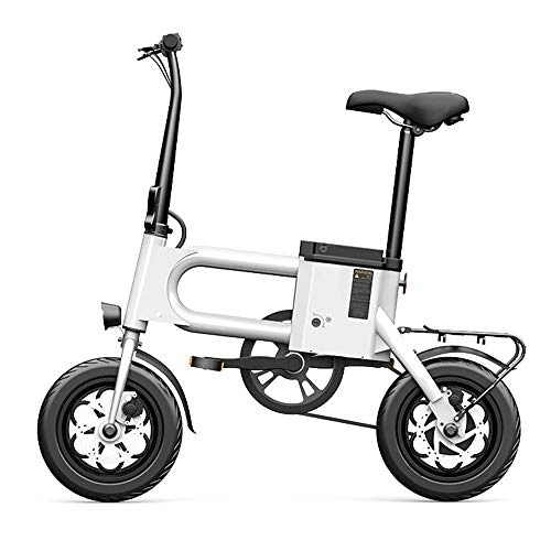 Vélos électriques : NXXML E-Bike 12 Pouces Voiture Pliable, vélo réglable Pliable sûr avec Batterie au Lithium 8.7AH approprié pour Les Adultes et Les Adolescents, Argent