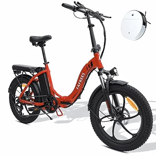 Vélos électriques : Officiel] Vélo électrique pliant Fafrees F20, 250W / 16Ah Vélo électrique urbain, 20" Fatbike, Shimano 7 vitesses, Portée 120 km, IP54, Rouge