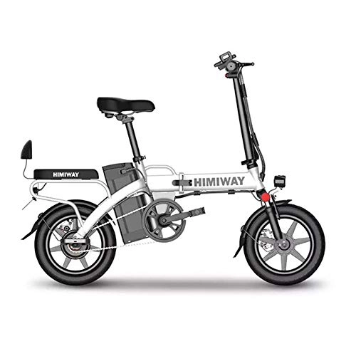 Vélos électriques : OTO Vélo électrique Pliant - Mini Scooter de Batterie au Lithium de 14"- Frein Double Disque 48V25ah, 150KG - Noir, Blanc, White