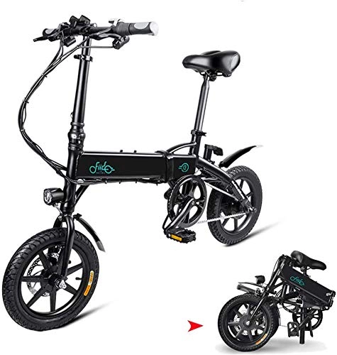 Vélos électriques : Phaewo Vélo électrique Pliable, Fiido D1 Ebike, 10.4Ah Li-ION Batterie 250W, Trois Modes de Fonctionnement, 14 Pouces avec lumière LED Avant pour Adulte (Noir)