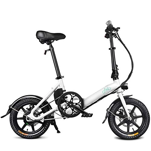 Vélos électriques : Pliable Vlo Double Frein Disque Portable for Le vlo lectrique Pliant vlo avec des pdales, 7.8AH au Lithium-ION;Vlo lectrique avec 14 Pouces Roues et 250W Moteur