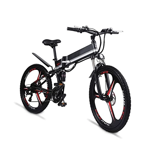 Vélos électriques : Pliant Vélo de Montagne électrique, 48V 350W 13Ah Montagne Ebike, Double Disque, e-Bike Urbain pour Adulte, 40KM / H [EU Stock], Black