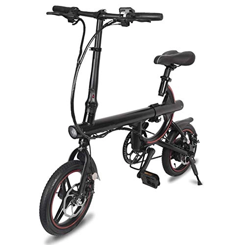 Vélos électriques : Pliant Vélo Électrique, Multifonction Vélo Électrique Étudiants Adultes Mini Portable en Alliage D'aluminium Loisirs Scooter Électrique, 30-45Km Unisexe, Noir