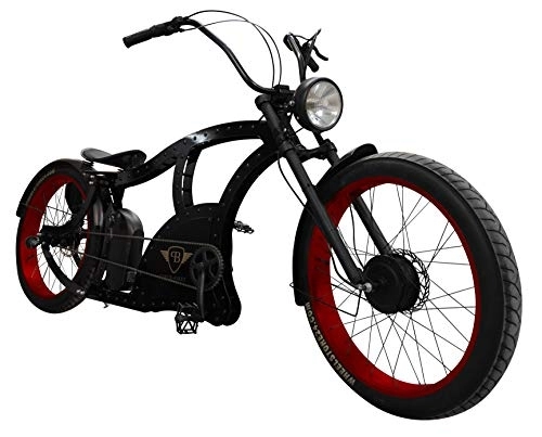 Vélos électriques : Power-Bikes, Pedelec, E-Bike 250W Fatbike, Cruiser, Vélo, Rouge, Noir, Rouge