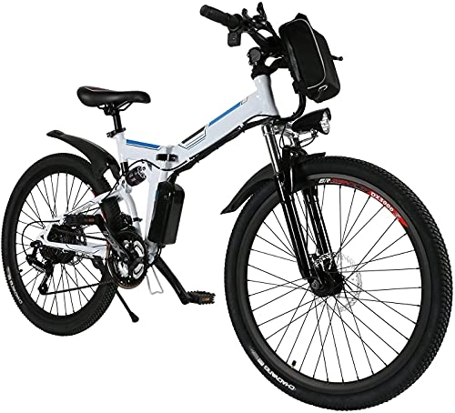 Vélos électriques : Profun Vélo Électrique Vélo de Montagne 250W 36V / 8Ah Batterie Lithium-ION E-Bike avec Moteur, Shimano Amovible 7 Vitesses Frien à Double Disque, Vélo Électrique Pliant 26 Pouces pour Adultes