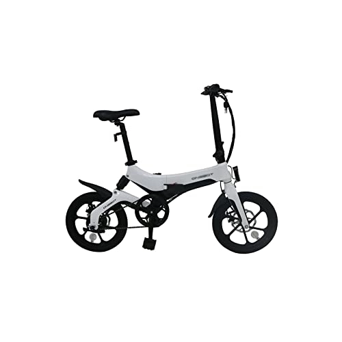 Vélos électriques : QYTEC ddzxc Vélo électrique pour adulte 40, 6 cm Vélo électrique pliable pour adulte Vélo électrique (couleur : blanc)