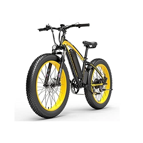 Vélos électriques : QYTEC ddzxc vélos électriques pour adultes vélo électrique VTT électrique 66 cm 4.0 gros pneus (couleur : 10 AH jaune)