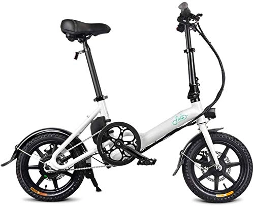 Vélos électriques : RDJM VTT Electrique Vélos électriques Rapides for Adultes 14 Pouces Pliant vélo électrique avec 250W 36V / 7.8AH Lithium-ION - 3 Vitesses assistée électrique (Color : White)