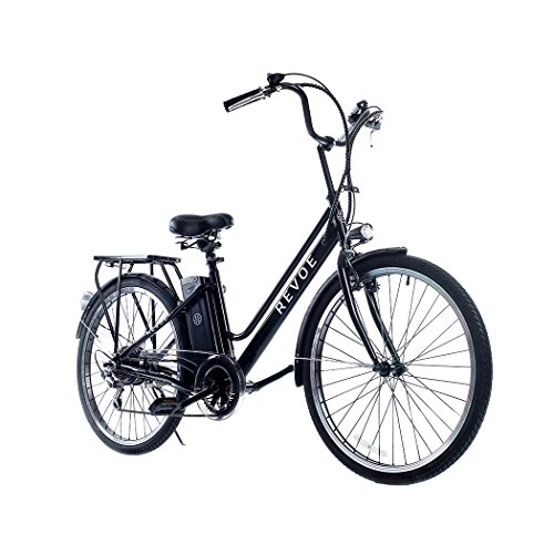 Vélos électriques : REVOE City Velo De Ville 26' Electrique Mixte Adulte, Noir