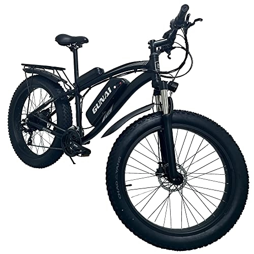 Vélos électriques : ride66 Vélo Électrique VTT Fat Bike 26 x 4.0'' pour Adulte Homme Femme (Noir)