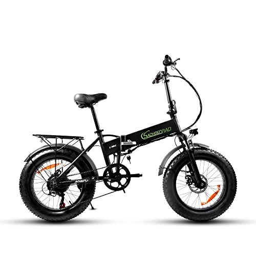 Vélos électriques : Sachsenrad Vélo Electrique Pliable pour Adulte, Gros Pneu VTT Électrique R9 Vélo à neige pliable 20, Écran LCD et LED Luci, Batterie 10.4Ah, Vitesse 25 km / h, Motor de 250W, E-Bike pour Ville / Plage / Neige