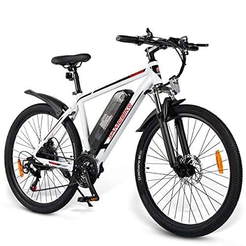 Vélos électriques : SAMEBIKE SY26 Vélos électriques avec Batterie 10AH Vélos de Montagne électriques 26 Pouces pour Adultes (Blanc)