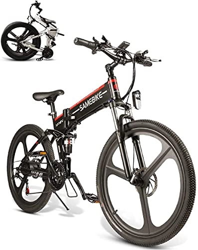 Vélos électriques : SAMEBIKE VTT électrique pliable 26" Ebike VTT pour adulte 350 W 48 V 10 Ah