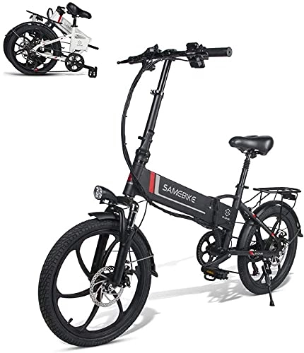 Vélos électriques : SAMEBIKE Vélo électrique pliable de 20 pouces - 350 W - 48 V - 10, 4 Ah - Pour adultes - Avec télécommande - 7 vitesses - Noir