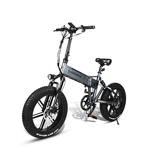 Vélos électriques : SAMEBIKE XWLX09 Gros Pneu vélo électrique Pliable vélo électrique 20 Pouces Ebike d'adultes Montagne Plage Neige vélo électrique
