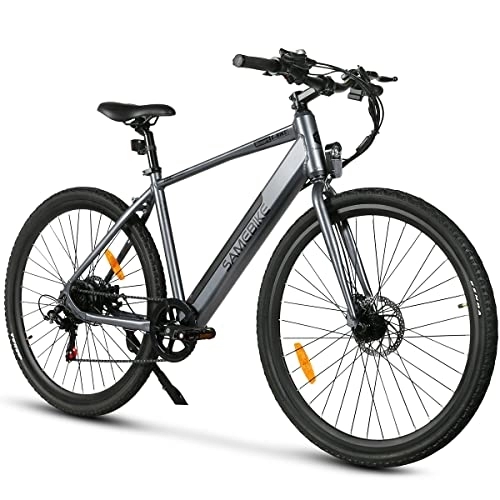 Vélos électriques : SAMEBIKE XWP10 Velo Electrique 36V10.4Ah Batterie Amovible Vélo électrique 7 Vitesses 700C*45C Pneus Velo VTT pour Homme et Femme USB