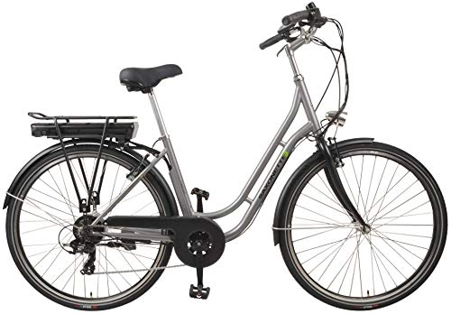 Vélos électriques : SAXONETTE Mixte - Adulte Fashion 28" Retro Vélo électrique 10, 4 Ah 7 Vitesses Shimano Pedelec (Argent Mat) Taille Unique
