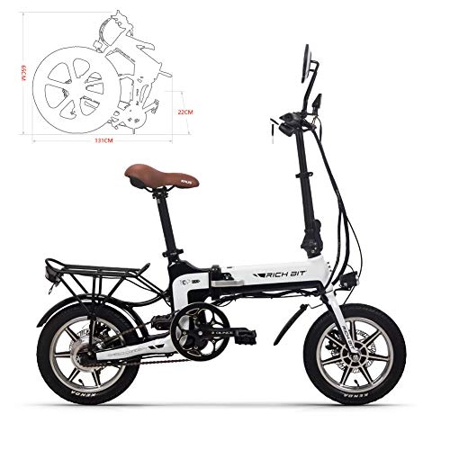 Vélos électriques : SBX RT619 vélo électrique Frein à Disque arrière 14 Pouces Batterie Lithium-ION 250W 36V 10.2Ah Suspension Complète Premium Cadre Pliant