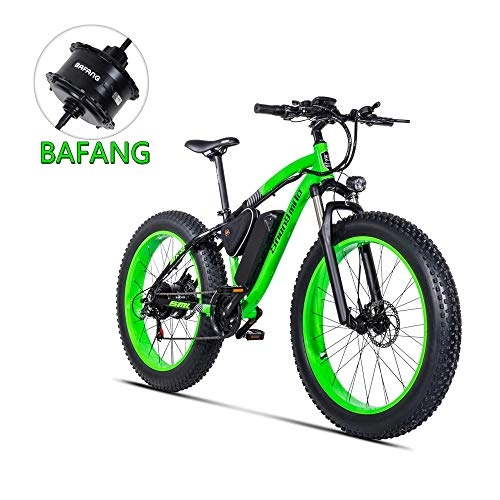 Vélos électriques : Shengmilo 1000W Fat Vélo de Montagne électrique 26 Pouces E-Bike 48V 13Ah (MX02 Green(500W BAFANG Motor))
