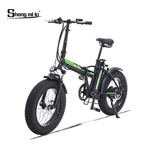 Vélos électriques : Shengmilo 500W Vélos électriques Mountain Snow E-Bike Cyclisme sur Route, Fat Tire 4 Pouces, Shimano à Vitesse Variable 7, 15 ah Battery (Noir)