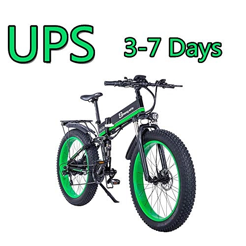 Vélos électriques : Shengmilo-MX01 26 Pouces de vélo de Neige électrique, 1000W 48V 13ah Pliant Gros Pneu de vélo de Montagne VTT Shimano 21 Vitesses E-Bike Pedal Assist Frein à Disque hydraulique