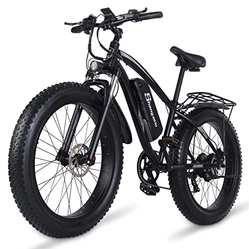 Vélos électriques : Shengmilo MX02S Vélo électrique 26" pour adulte, batterie Li-ion amovible 48 V 17 A, fourche à suspension, vélo électrique Urban Hiking pour homme et femme
