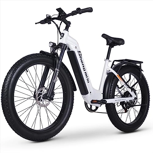 Vélos électriques : Shengmilo MX06 Vélo électrique 80N.M 840WH Batterie de rechange 26" Vélo électrique tout suspendu Shimano 7 vitesses Unisexe Vélo électrique de ville VTT électrique