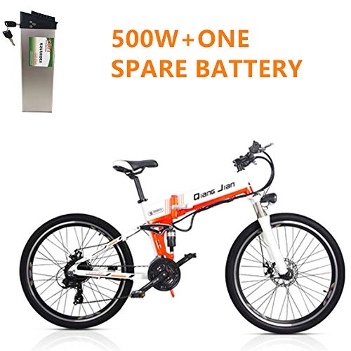 Vélos électriques : Shengmilo Vlo de Montagne lectrique 500 Watt 26 Pouces Vlo lectrique 48 V 12.8 Ah (m80-500W (2 Piles))