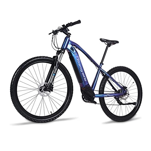 Vélos électriques : Shengmilo Vélo de Montagne électrique M50, vélo électrique à Cadre en Fibre de Carbone de 27, 5 Pouces, Moteur arrière de 250 W, Batterie 36 V 9, 6 AH (Bleu)