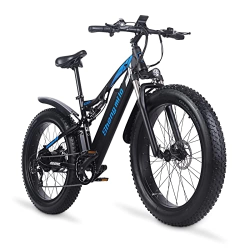Vélos électriques : Shengmilo Vélos électriques 26 * 4.0 Fat Tire pour Adultes, vélo de Montagne électrique MX03, Moteur avec Couple de 95 N∙m, Cadre en Alliage d'aluminium, écran LCD, Batterie Haute capacité 48V 17Ah