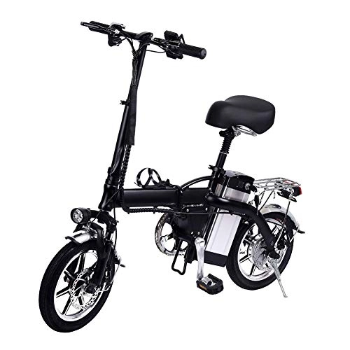 Vélos électriques : SHENXX Vélo Électrique Pliant Voiture Électrique Adulte Batterie de Voiture Électrique Vélo / Noir