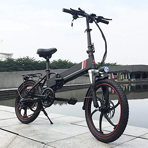 Vélos électriques : SHIJING 20 Pouces Pliant vélo électrique d'alimentation électrique d'assistance vélo E-Bike Scooter 350W Moteur