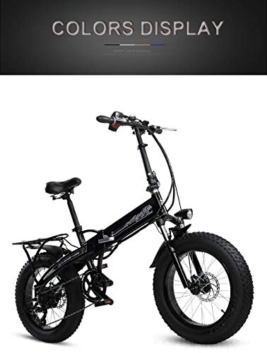 Vélos électriques : SHIJING Vélo Pliant électrique 20 Pouces 4.0snow Gros pneus de Batterie Li-ION Puissance Batterie vélo électrique à Vitesse Variable 350W