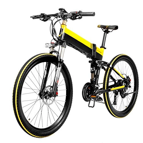 Vélos électriques : Skunique Vélo de Banlieue électrique Pliant, vélo de Ville avec Batterie au Lithium-ION Amovible 10.4AH Vélos électriques Vitesse maximale 35 km / h 400W VTT Vélo de Banlieue électrique Pliant Ebike