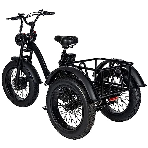 Vélos électriques : SKVLF Tricycle Électrique Adulte / Tricycle De Cargaison De Batterie Au Lithium De Cadre D'alliage D'aluminium / avec La Batterie 12Ah, Vélo Électrique Adulte avec Le Panier