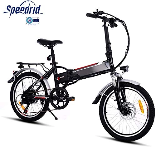 Vélos électriques : Speedrid Vélo de Montagne électrique 20 Pouces pour vélo électrique, kilométrage de 25 à 50 km / h, Transmission à 7 Vitesses de 36V 8AH