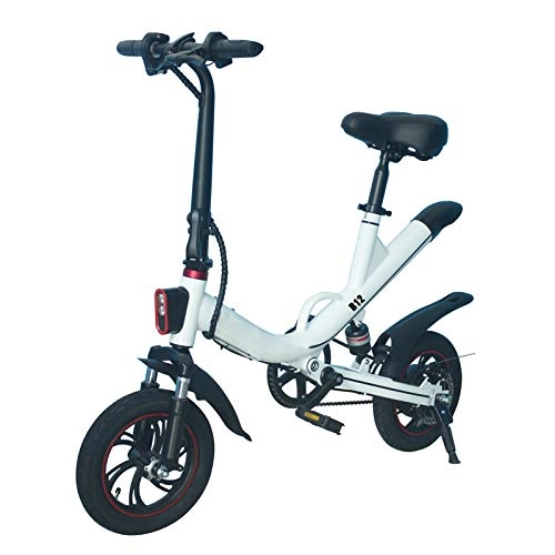 Vélos électriques : Sunmery Mini vélo électrique avec lumière avant réglable, selle pliable, 3 modes de course, vitesse maximale 25 km / h, roues 12