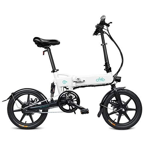 Vélos électriques : SUQIAOQIAO Simple Fiido et Beau vlo lectrique D2 de l'7.8ah Pliable vlo lectrique avec 3 Modes de Travail, Shimano E-Bike avec Affichage LED 16inch Tire, Blanc