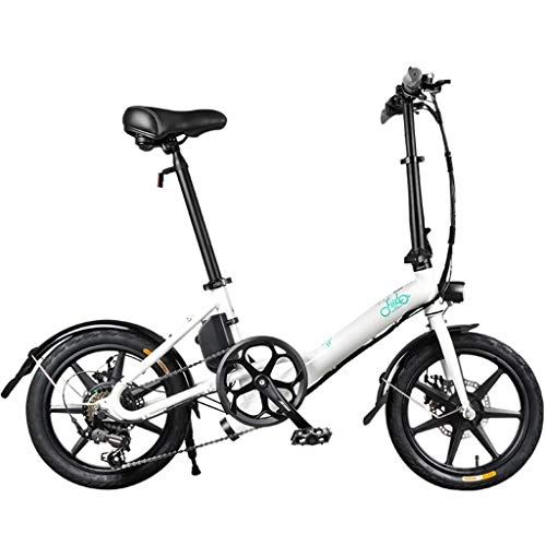 Vélos électriques : SZPDD FIIDO D3 Pliant Le vélo électrique Trois Modes de Conduite Moteur d'Ebike 250W 25Km / H 25-40KM Gamme E vélo 16 vélos vélo électrique de Pneu, Blanc, Battery7.8Ah