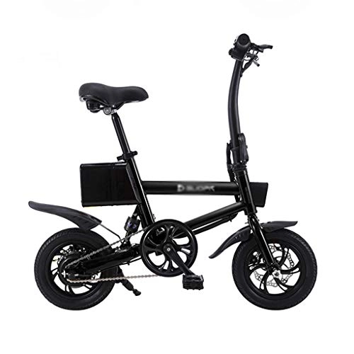 Vélos électriques : SZPDD Vlo d'assistance lger lger portatif Pliable de Bicyclette lectrique d'E-vlo de Bicyclette lectrique, Black, Battery~5.2Ah