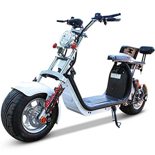 Vélos électriques : Takmeway Moto électrique 1500W / 2000W 12A / 20A vélo électrique 8inch Fat Tire Scooter électrique Moto Frein à Disque de Pression hydraulique Véhicule Adulte, 2000W20A