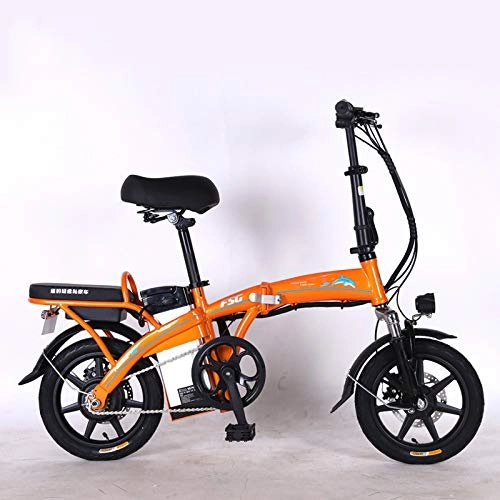Vélos électriques : Tang Vlo lectrique Pliable 14 Pouces, 35km / H, 250W VTT, Orange, 10A