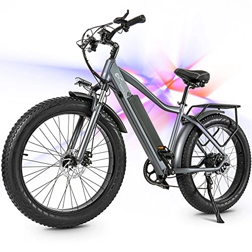 Vélos électriques : TODIMART Vélo Electrique Adultes Gros Pneus 26''*4'' IP65 Velo Electrique Homme Fat Bike Electrique 48V 17Ah Grande Autonomie 50-70km Shimano 5 Vitesses Vélo de Plage