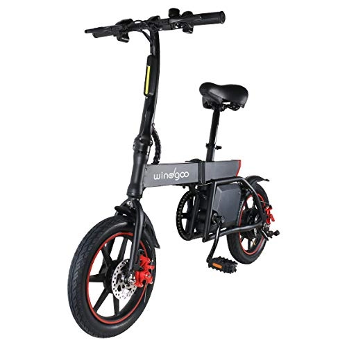 Vélos électriques : TOEU Vélo Électrique Pliable, Jusqu'à 25km / h, Vitesse Réglable 14" Urban Bike, Autonomie 25km, Batterie 36V / 6.0Ah 350W, Adulte E-Bike, Noir