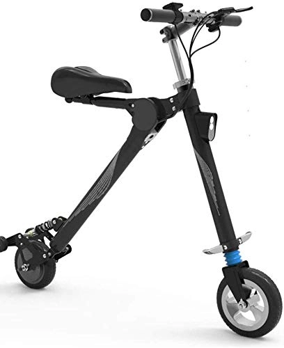 Vélos électriques : TONGS Vélo Électrique Pliant Portable Scooter Électrique Voiture Électrique Adulte Batterie Au Lithium Mini Vélos Durable / Noir