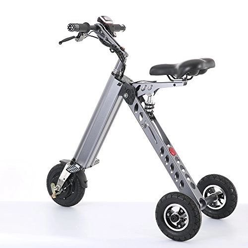 Vélos électriques : Topmate Mini Vlo lectrique Tricycle Intelligent la Mode Trottinette Tricycle lectrique Vlo lectrique Pliable et PortableGris, Vert, Or (ES30-Gris)