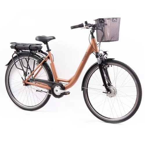 Vélos électriques : Tretwerk Vélo électrique pour femme Pedelec Cloud Pro 28" avec panier et moyeu Shimano Nexus 7 vitesses et moteur avant 250 W, 36 V