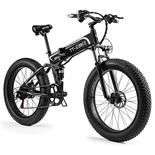 Vélos électriques : TT-EBIKE Vélo électrique pour Adultes Moteur BAFANG 48 V 15 Ah Batterie au Lithium-ION Amovible 26 '  Fat Tire Ebike Shimano 7-Speed (750)